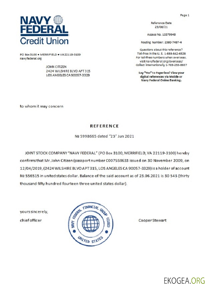 USA , Navy Federal , référence template